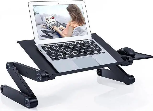 Alt view image 2 of 7 - JAENFONG Adjustable Laptop Table, Laptop Stand for Bed Portable Lap Desk Foldable Laptop Workstation Notebook Riser with Mouse Pad Side Ergonomic Computer Tray Reading Holder TV Bed Tray Standing Desk