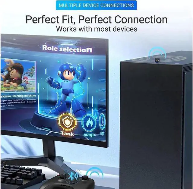 Alt view image 4 of 7 - JAENFONG USB Bluetooth 5.3 Adapter for PC Receiver - Plug & Play Bluetooth 5.3 EDR Dongle Transmitter for Computer Desktop Transfer for Laptop Bluetooth Headset Speaker Keyboard Mouse Windows11/10/8.1