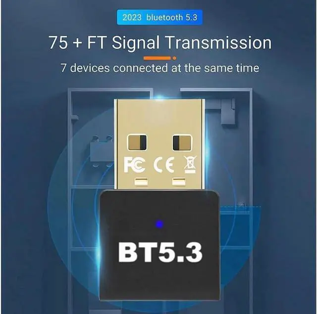 Alt view image 5 of 7 - JAENFONG USB Bluetooth 5.3 Adapter for PC Receiver - Plug & Play Bluetooth 5.3 EDR Dongle Transmitter for Computer Desktop Transfer for Laptop Bluetooth Headset Speaker Keyboard Mouse Windows11/10/8.1