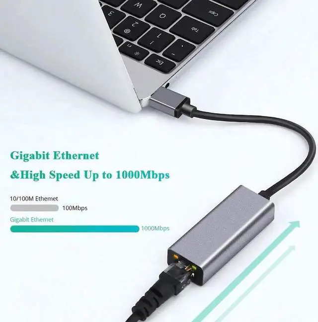 Alt view image 7 of 7 - JAENFONG Network Adapter USB 3.0 to Ethernet RJ45 LAN Gigabit Adapter for 10/100/1000 Mbps USB Ethernet Adapter Compatible with Mac OS X, Linux, Chrome OS, Windows 10/8.1/8/7/XP/Vista