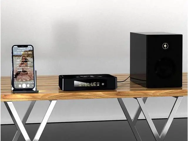 Alt view image 4 of 7 - JAENFONG Bluetooth Transmitter Receiver, NFC-Enabled Audio Adapter 5.0, 3.5mm AUX RCA Adapter Compatible with PC/TV/Tablet/Speaker/Home Car Sound System