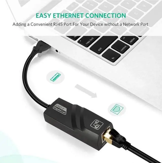 Alt view image 5 of 7 - USB 3.0 to Ethernet Adapter Network Wired Cable Gigabit RJ45 LAN Converter - Lightning10/100/1000Mbps Compatible for MacBook Laptop PC Desktop with Windows 10 8 7 Vista Linux Mac Chrome OS