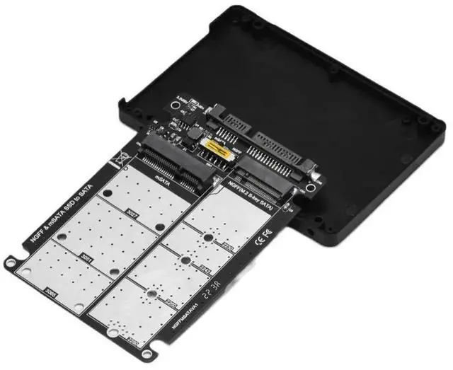 Alt view image 4 of 4 - 2 in 1 Combo M.2 NGFF B-key & MSATA SSD To SATA 3.0 Adapter Converter Card Adapter Converter Case Enclosure for Desktop Laptop