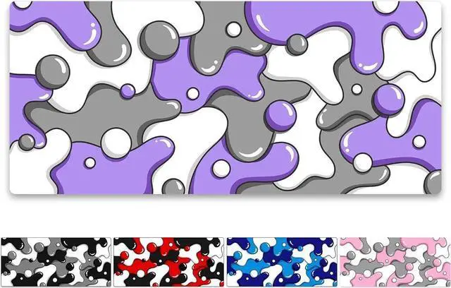 Alt view image 2 of 5 - JAENFONG Keyboards DRIP Edition XXL Black & White Gaming Mouse Pad - Professional Artisan Mouse Pad - Black & White Gaming Desk Mat - 36" x 16" Thick Extended XXL Gaming Mouse Pad (Purple)