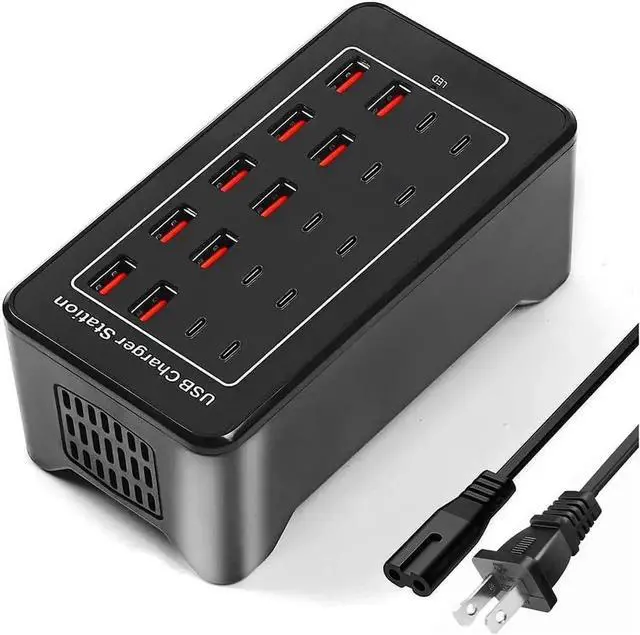 Main image of JAENFONG [10 USB A + 10 USB C] USB C Charger Block 100W USB C Charging Station, 20 Port (20A) Multiple Charging Hub Desktop 20-Ports USB Charger Compatible for Cell Phone, Tablets, Office Home Use