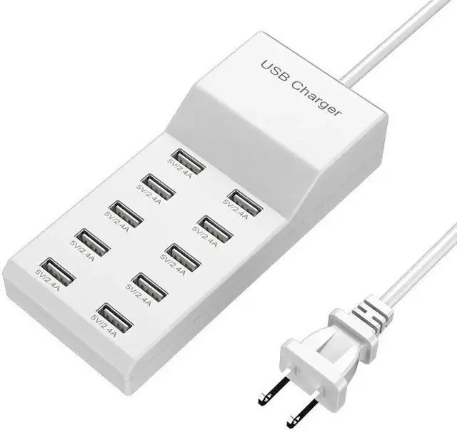 Main image of JAENFONG USB Wall Charger 10-Port USB Charger Station with Rapid Charging Auto Detect Technology Safety Guaranteed Family-Sized Smart USB Ports for Multiple Devices Smart Phone Tablet Laptop Computer
