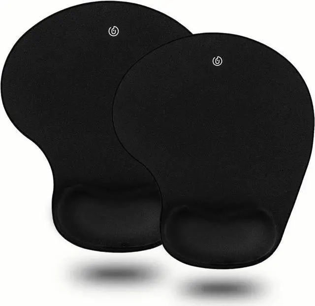 Main image of JAENFONG Mouse Pad, 2 Pack Ergonomic Mouse Pads with Comfortable Wrist Rest Support and Lycra Cloth, Non-Slip Base for Easy Typing Pain Relief, Durable and Easy to Clean, Black