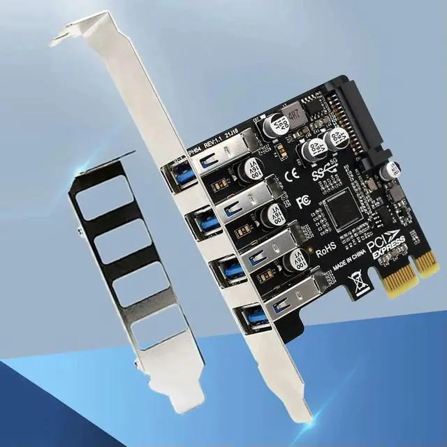 Alt view image 4 of 4 - PCIe USB 3.0 HUB Adapter USB 3.0 PCI Express Adapter 4 Port USB 3.0 PCI-E Expansion Card 5Gbps Controller Converter for Computer