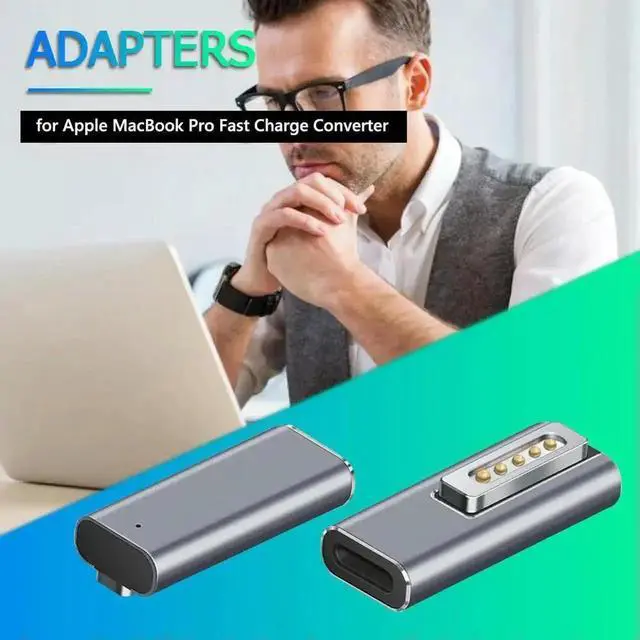 Alt view image 2 of 4 - Magnetic USB C PD Adapter Type C Connector Charging Converter Power Adapter Connector Data for MacBook Air/Pro