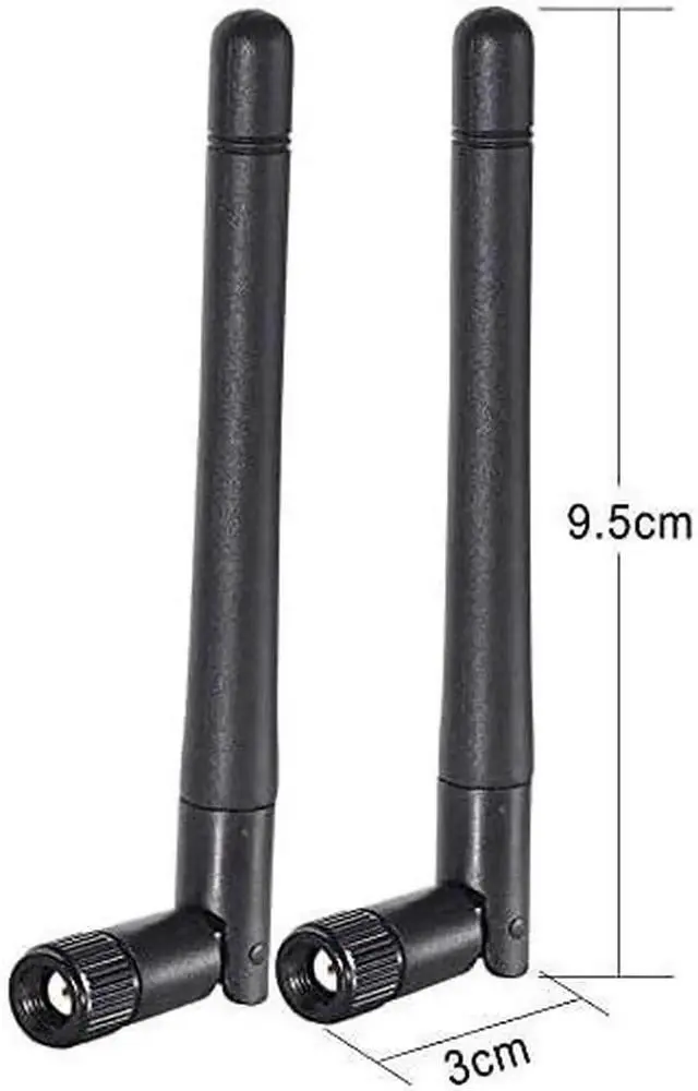 Alt view image 3 of 7 - JAENFONG Dual Band WiFi Antenna 2.4GHz 5GHz 5.8GHz 3dBi MIMO RP-SMA Male (2-Pack) + 2 x 12 inch u.fl to Rp-SMA Cable for WiFi Router Wireless Mini PCI Express PCIE Network Card Adapter