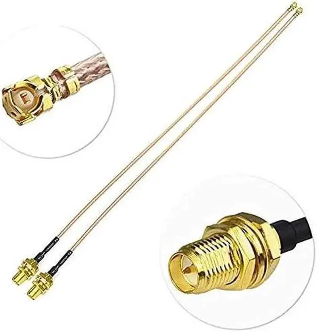 Alt view image 4 of 7 - JAENFONG Dual Band WiFi Antenna 2.4GHz 5GHz 5.8GHz 3dBi MIMO RP-SMA Male (2-Pack) + 2 x 12 inch u.fl to Rp-SMA Cable for WiFi Router Wireless Mini PCI Express PCIE Network Card Adapter