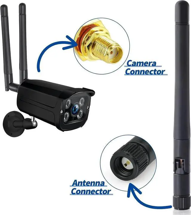 Alt view image 3 of 7 - JAENFONG  Dual Band WiFi Antenna 3dBi SMA Male Antenna(2-Pack) for Wireless Vedio Security IP Camera Recorder Surveillance Recorder Truck Trailer Rear View Backup Camera Reversing Monitor