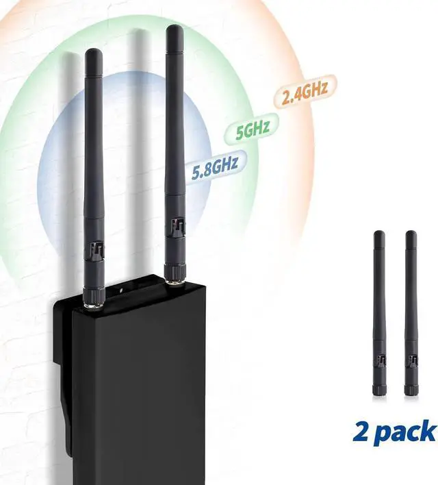 Alt view image 2 of 7 - JAENFONG  Dual Band WiFi Antenna 3dBi SMA Male Antenna(2-Pack) for Wireless Vedio Security IP Camera Recorder Surveillance Recorder Truck Trailer Rear View Backup Camera Reversing Monitor