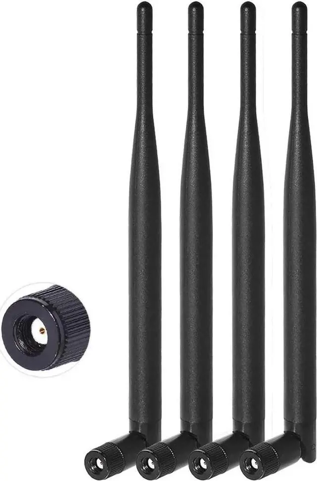 Alt view image 5 of 7 - JAENFONG Dual Band WiFi 2.4GHz 5GHz 5.8GHz 6dBi MIMO RP-SMA Male Antenna (2-Pack) for WiFi Router Wireless Network Card USB Adapter Security IP Camera Video Surveillance Monitor