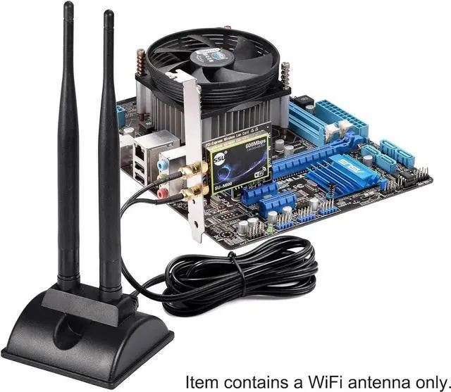 Alt view image 5 of 7 - JAENFONG 2.4GHz 5GHz Dual Band WiFi Antenna RP-SMA Male Connector with SMA Male to RP-SMA Female Adapter (2-Pack) for PCI-E WiFi Network Card USB WiFi Adapter Wireless Router