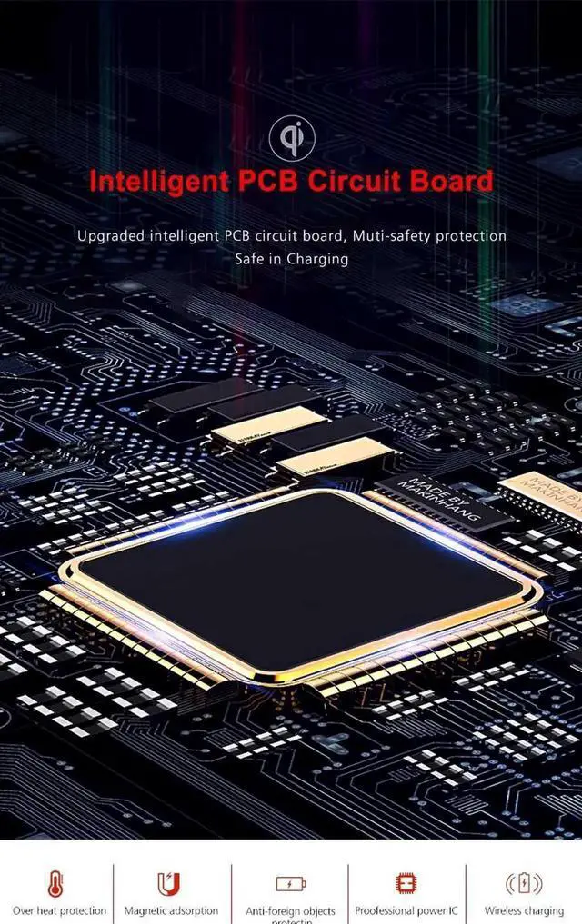 Alt view image 4 of 7 - JAENFONG Qi Wireless Charger for Apple Watch 3 in 1 Fast Wireless Charging Station Pad for Airpods Pro iPhone 11 Samsung S20