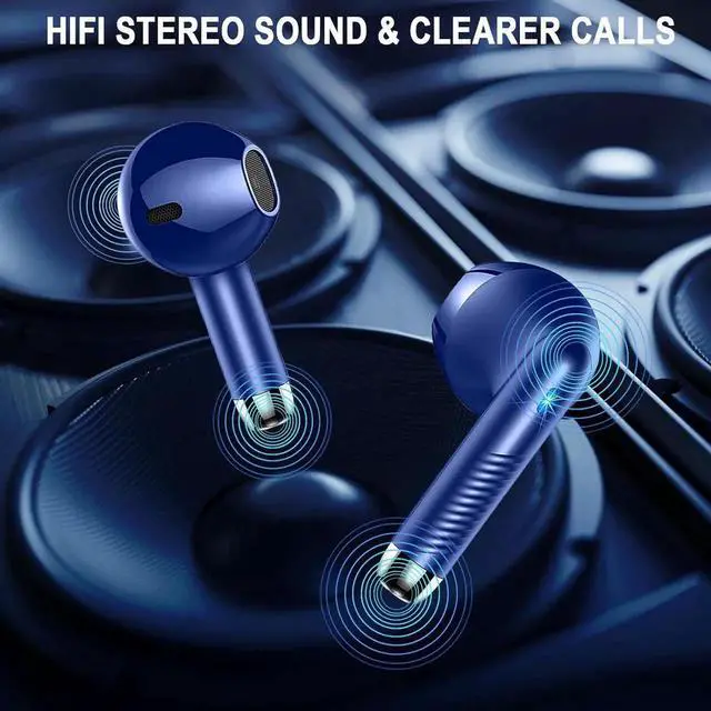 Alt view image 4 of 7 - JAENFONG Wireless Earbuds,Bluetooth 5.3 Ear Buds LED Power Display Headphones Bass Stereo,Earbuds in-Ear Noise Cancelling Mic,40H Playback Mini Case IP7 Waterproof Sports Earphones for Android iOS Blu