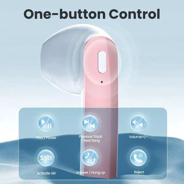 Alt view image 5 of 6 - Wireless Earbuds, Bluetooth 5.3 Headphones Ear buds with 50Hrs Battery Life Deep Bass Earphones with Wireless Charging Case & LED Power Display Waterproof Microphone Headset for TV Tablet Phone