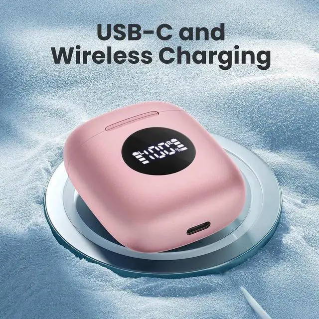 Alt view image 3 of 6 - Wireless Earbuds, Bluetooth 5.3 Headphones Ear buds with 50Hrs Battery Life Deep Bass Earphones with Wireless Charging Case & LED Power Display Waterproof Microphone Headset for TV Tablet Phone