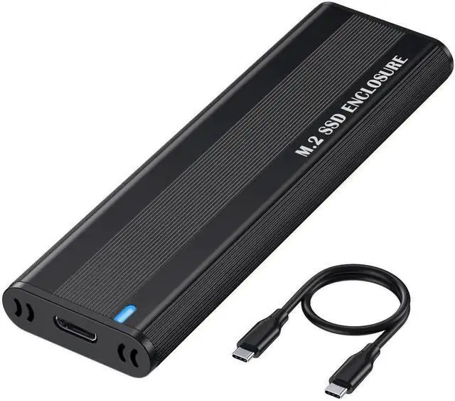Main image of JAENFONG M.2 NVME SATA SSD Enclosure Adapter, 10Gbps Aluminum USB 3.1 Gen 2 Type C External Enclosure for M.2 NVMe PCIE & SATA M-Key / B+M Connectors SSDs of Sizes 2230 2242 2260 2280d