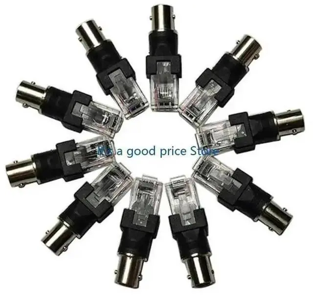 Alt view image 4 of 4 - BNC to RJ45 Adapter BNC Female to RJ45 Male Connectors for Coaxial Cable Testing