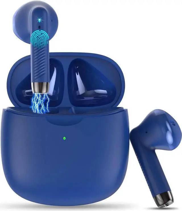 Main image of JAENFONG Wireless Bluetooth 5.3 Earbuds Stereo Bass, Headphones in Ear Noise Cancelling Mic, IP7 Waterproof Sports, 32H Playtime USB C Mini Charging Case Ear Buds for Android iOS Blue