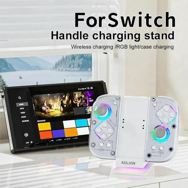 Alt view image 3 of 4 - Charging Dock for Joycon Controller Charger Dock RGB Handle Charger Dock Station for Switch OLED for Switch Controller Charging