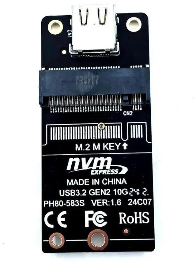 Main image of NVME M.2 To Type-C SSD Case Converter Board HDD Enclosure Interposer Board JMS583 Chip USB3.2 10Gbps for 2230 2242 2260 2280 SSD