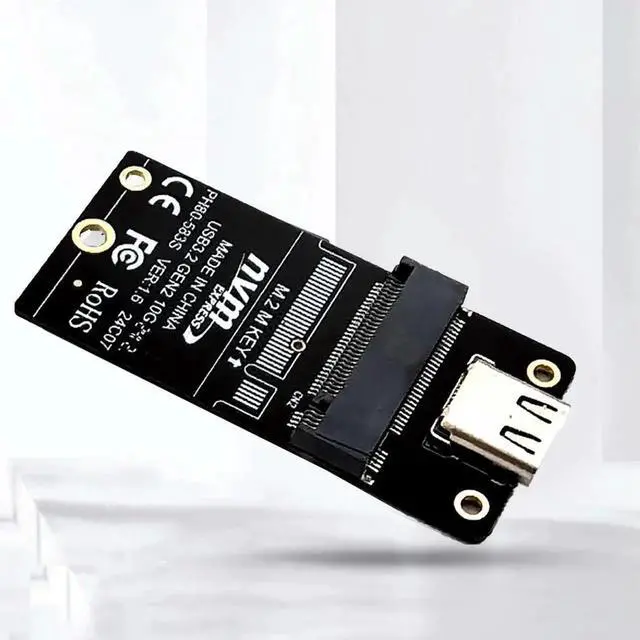 Alt view image 2 of 4 - NVME M.2 To Type-C SSD Case Converter Board HDD Enclosure Interposer Board JMS583 Chip USB3.2 10Gbps for 2230 2242 2260 2280 SSD