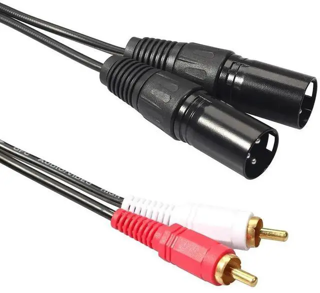 Alt view image 4 of 7 - RCA to 2 RCA Male to Male Audio Cable for Mixer Home Theater TV Amplifier Sound