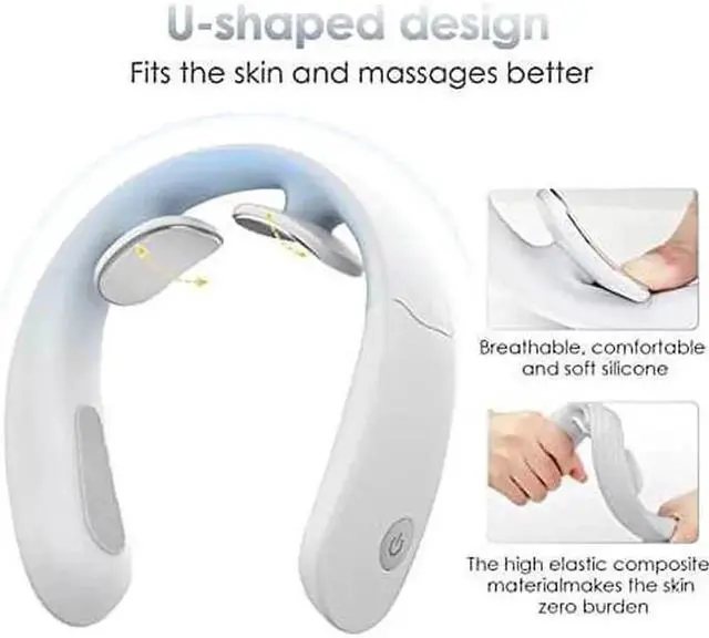 Alt view image 2 of 7 - JAENFONG Intelligent Neck Massager, Wireless Electric Pulse Neck Massager-Portable 3D Travel Neck Massage Equipment with Heating + Vibration + Impulse Function, Use at Home, Car, Office and Travel