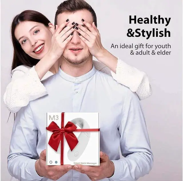 Alt view image 6 of 7 - JAENFONG Intelligent Neck Massager, Wireless Electric Pulse Neck Massager-Portable 3D Travel Neck Massage Equipment with Heating + Vibration + Impulse Function, Use at Home, Car, Office and Travel