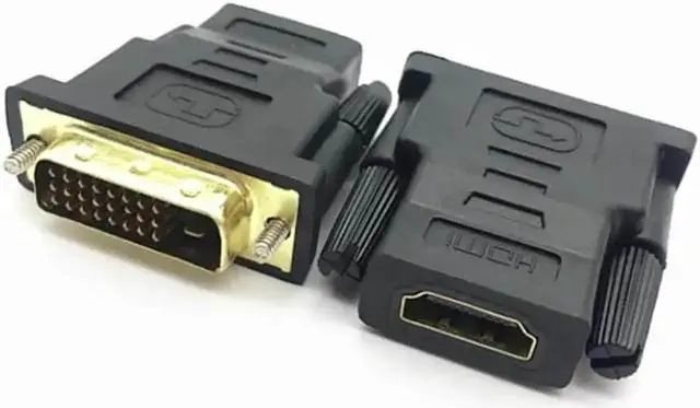 Alt view image 7 of 7 - JAENFONG DVI to HDMI Adapter, Hannord Bidirectional DVI (DVI-D) to HDMI 1080P Male to Female Converter with Gold-Plated Cord 2 Pack (Black)