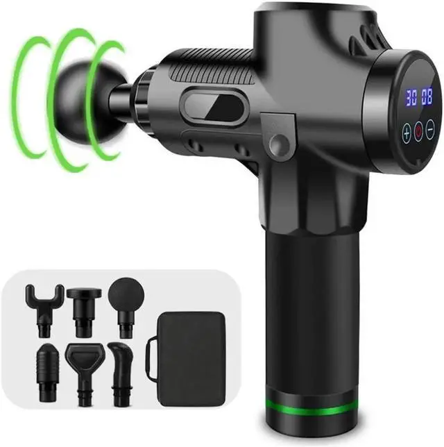 Main image of JAENFONG Massage Gun Muscle Massager Deep Tissue Percussion Massager Cordless 30 Speed Level Professional Handheld Electric Body Massager Sports Drill with 6 Heads Helps Relieve Muscle Soreness