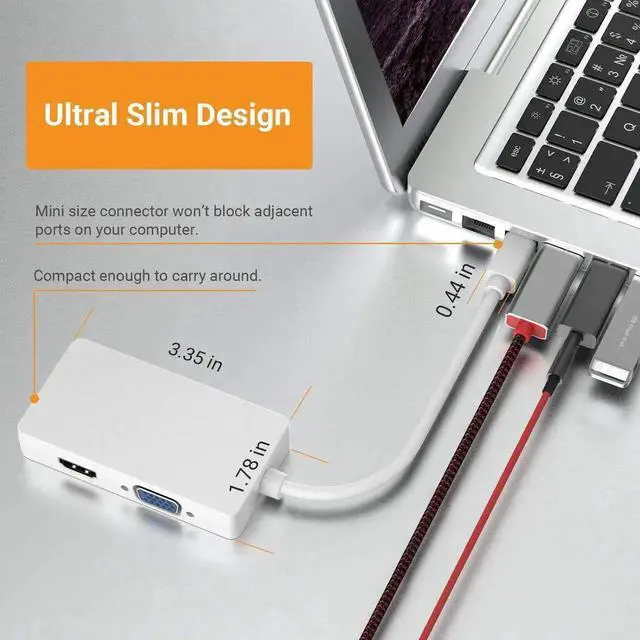 Alt view image 7 of 7 - Mini DisplayPort to HDMI VGA DVI Adapter, 4K Mini DP Thunderbolt 2 to DVI HDMI VAG Converter Compatible with 2015 MacBook Pro, 2015 iMac, 2018 Mac Mini and Before, Surface Pro 6/5/4/3/2/1 More
