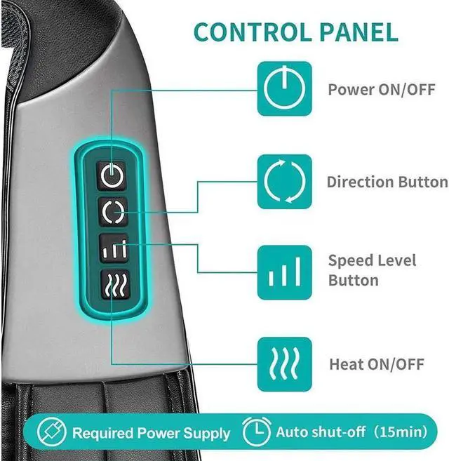 Alt view image 7 of 7 - JAENFONG Shiatsu Neck and Back Massager with Soothing Heat, Electric Deep Tissue 3D Kneading Massage Pillow for Shoulder, Leg, Body Muscle Pain Relief, Home, Office, and Car Use