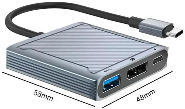 Alt view image 2 of 4 - 3 in 1 Laptop Docking Station with USB PD Port Type-C To USB+DP+PD Docking Station 100W PD 8K 4K for Macbook//