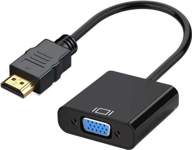 Main image of JAENFONG HDMI to VGA, Gold-Plated HDMI to VGA Adapter (Male to Female) for Computer, Desktop, Laptop, PC, Monitor, Projector, HDTV, Chromebook, Raspberry Pi, Roku, Xbox and More - Black