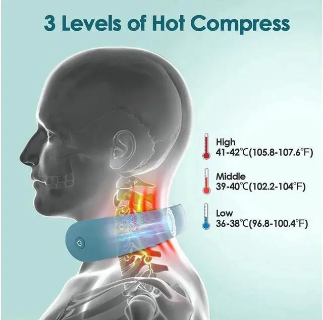 Alt view image 7 of 7 - JAENFONG Intelligent Neck Massagers Portable Neck Massage with Heat,Impulse Function,Support APP and Remote Control ,Use at Home, Outdoor, Office, Car