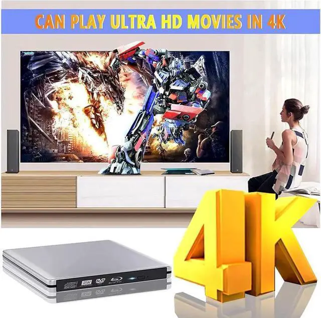 Alt view image 2 of 7 - External Blu-ray DVD Drive, USB 3.0 and Type-C Blu-ray CD DVD Burner 3D Slim Optical Blu-ray Disc DVD Drive, DVD/BD Player Read/Write Portable Blu Ray Drive Compatible with/Win7/Win8/Win10/ Mac