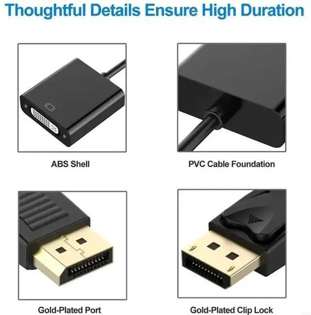 Alt view image 3 of 7 - DisplayPort Converter To DVI Converters 1080P 60Hz Enhances Transmission Portable For Laptop Monitor Setups