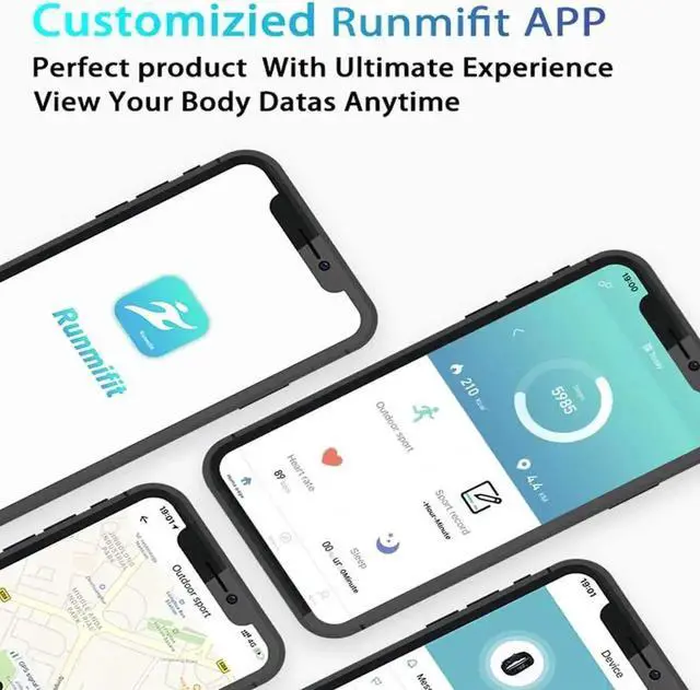 Alt view image 2 of 7 - JAENFONG Fitness Tracker, Activity Tracker Watch With Heart Rate Monitor, Message Notification, Waterproof IP68 Pedometer With Step Counter Sleep Monitor Calorie Counter For Android & IPhone (Black)