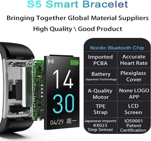 Alt view image 4 of 7 - JAENFONG Fitness Tracker, Activity Tracker Watch With Heart Rate Monitor, Message Notification, Waterproof IP68 Pedometer With Step Counter Sleep Monitor Calorie Counter For Android & IPhone (Black)