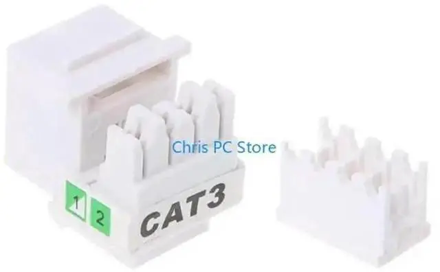 Alt view image 4 of 4 - 10 Pcs Tool-free Telephone Module RJ11 Information Socket CAT3 Voice Module Adapter Telephone Extender Keystone