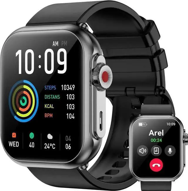 Main image of Smart Watch for Men Women, 1000mAh Battery 100-Day Standby Time, 1.85" HD Screen Fitness Tracker, 110+ Sport Modes, IP68 Waterproof, Heart Rate/Sleep Monitor, Fitness Watch for Android/iOS