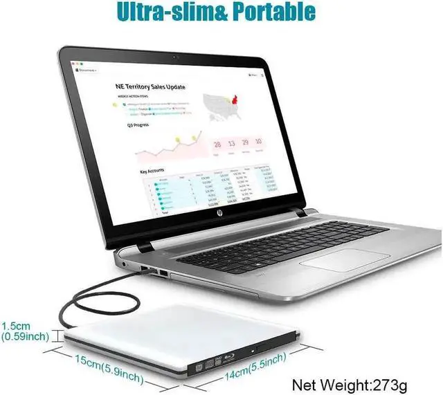 Alt view image 6 of 7 - JAENFONG External 3D Blu ray CD DVD Drive, Portable USB 3.0 and Type-C Blu-ray CD/DVD+/-RW Burner Player Writer Reader Rewriter for PC Netbook Laptop Desktop with Mac OS Windows XP/7/8/10 Silver