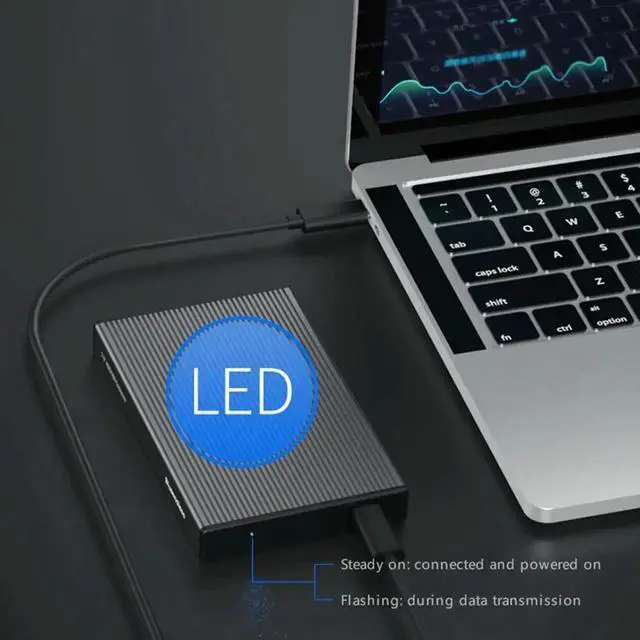 Alt view image 3 of 4 - HDD Case 2.5 SATA To USB 3.0 Adapter Tools Free Hard Drive Enclosure for 2.5 Inch HDD SSD