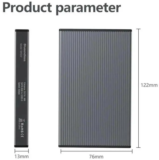 Alt view image 2 of 4 - HDD Case 2.5 SATA To USB 3.0 Adapter Tools Free Hard Drive Enclosure for 2.5 Inch HDD SSD
