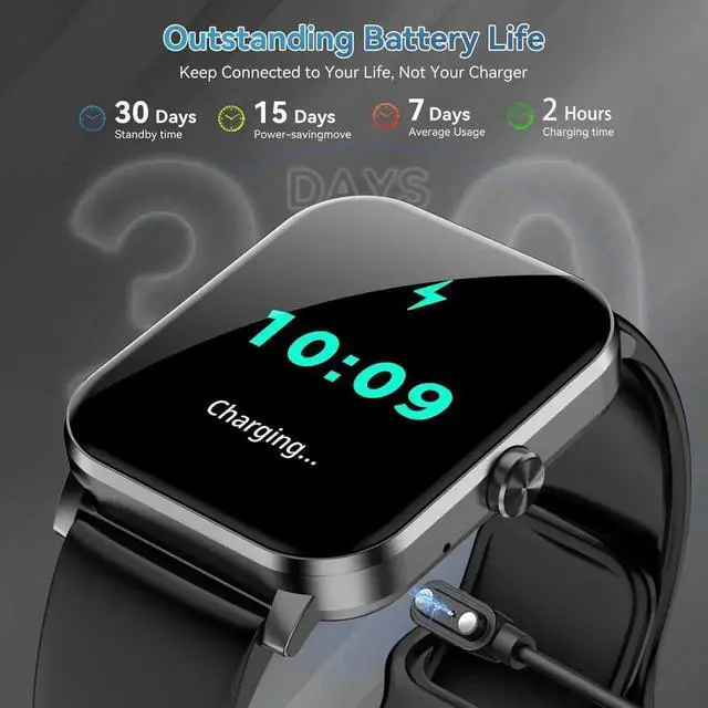 Alt view image 3 of 7 - Smart Watch, 1.85" HD Smartwatch for Men Women (Answer/Make Calls), Fitness Watch with 120+ Sports Modes, IP68 Waterproof, Heart Rate/Sleep Monitor, Activity Trackers for iOS/Android Phones