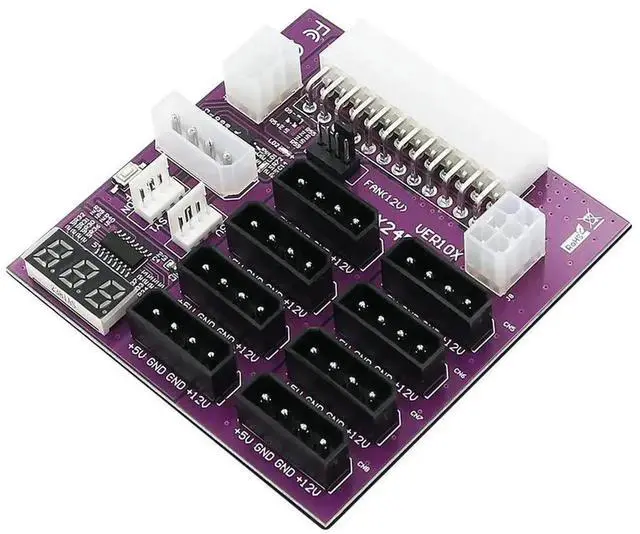 Main image of ATX Power Supply Breakout Board with 4 Pin and 6 Pin Power Connector Mining Breakout Board LED Display for CHIA Mining Miner